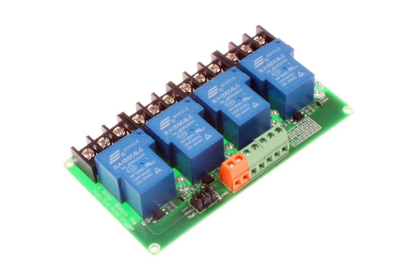 NOYITO 30A 4 Channel Relay Module High Low Level Trigger with Optocoupler Isolation Load DC 30V AC 250V 30A for PLC Automation Equipment Control, Industrial Control (4-Channel 12V) 4-Channel 12V