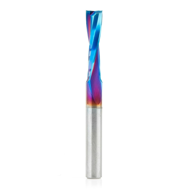 Amana Tool Spektra Extreme Tool Life Coated Solid Carbide Spiral Plunge Router Bit for Wood, 46248-K, 1/4 D x 1 CH x 1/4 SHK x 2-1/2 Inch Long Up-Cut Router Bit