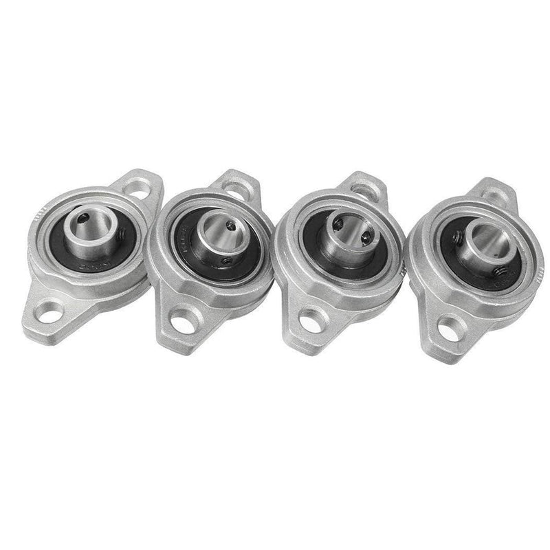 Sydien Pillow Block Bearing 4Pcs 10mm/0.39" ID Zinc Alloy Bore Pillow Flange Mounted Self-aligning Bearing, KFL000