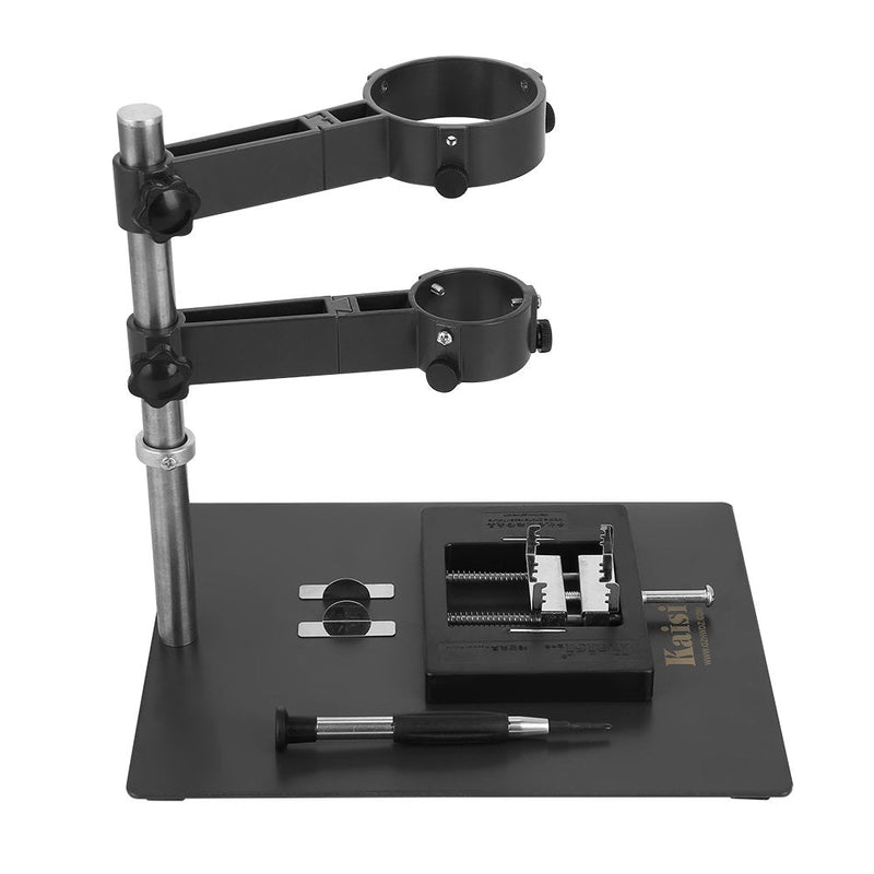 Heavy Duty Hot Air Gun Holder Cast Aluminum Base Clamp with 2 Fixtures for BGA Rework Soldering Station