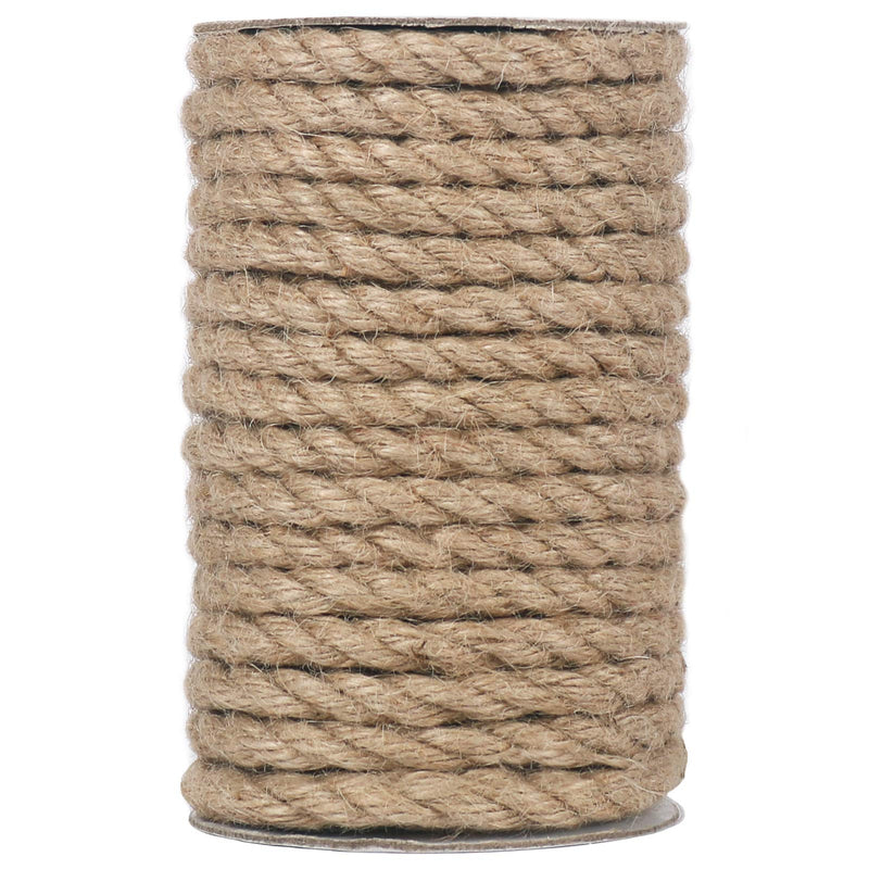 Vivifying Jute Rope, 50 Feet 8mm Natural Heavy Duty Twine for Crafts, Cat Scratch Post, Bundling and Hanging 8MM / 50 Feet