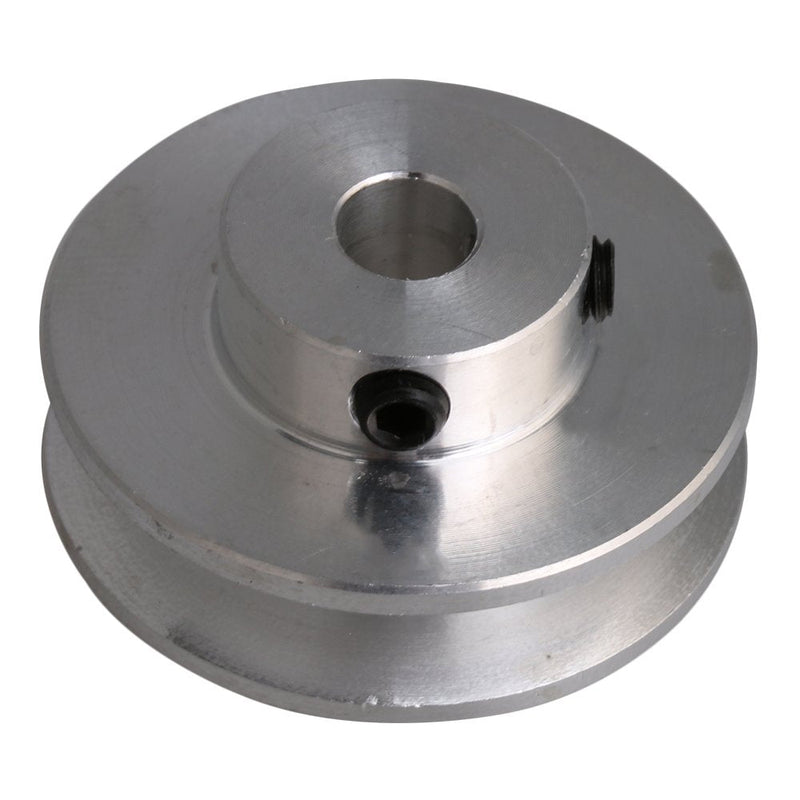 CNBTR 3.1x1.5x0.6cm Silver Aluminum Alloy 0.6cm Fixed Hole Pulley for Motor Shaft 0.3-0.5mm PU Round Type Belt 31*6mm