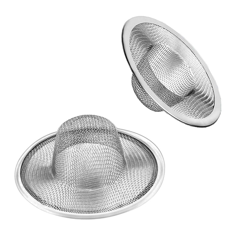 2pcs Heavy Duty Stainless Steel Slop Basket Filter Trap, 2.75" Top / 1" Mesh Metal Sink Strainer, Perfect for Kitchen Sink/Bathroom Bathtub Wash Basin Floor Drain Balcony Drain Hole, Utility… 2.75"