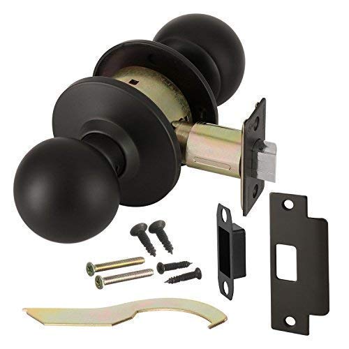 Lawrence Door Knob Cylindrical Lock Passage Function-No Keys Oil Rubbed Bronze (US10B) Finish LH5301OB Non-Handed UL Certified ANSI/BHMA Grade 2 Commercial Door Lock for Heavy Duty Use