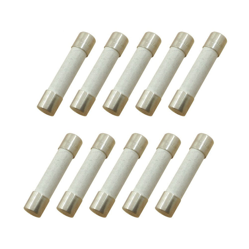 (Pack of 10) 20 Amp Slow-Blow Time Delay Fuse Ceramic 6x30mm 6x30