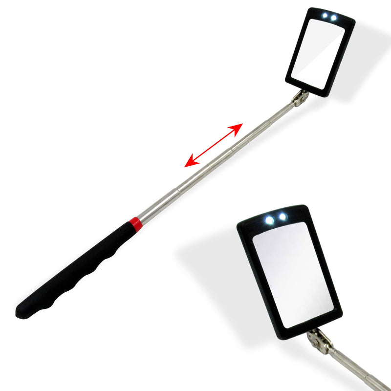 Inspection Mirror, Telescoping Mirror, Inspection Mirror Telescoping, Mechanic Mirror, Extendable Mirror, Mirror On A Stick, Telescope Mirror, Telescopic, Retractable, w/Light, Inspector, Automotive