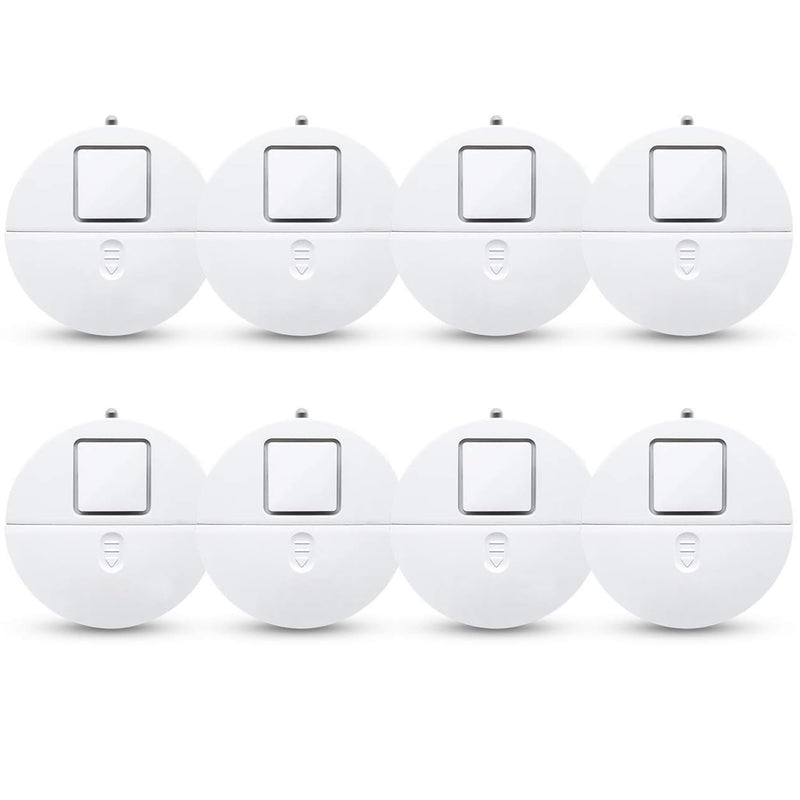 EVA LOGIK Modern Ultra-Thin Window Alarm with Loud 120dB Sound and Vibration Sensors Compatible with Virtually Any Window, Glass Break Alarm Perfect for Home, Office, Dorm Room- 8 Pack