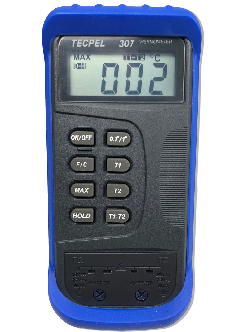TECPEL DTM-307 Digital Thermometer with 2 k Type thermocouple Sensor Probe (TPK-01)