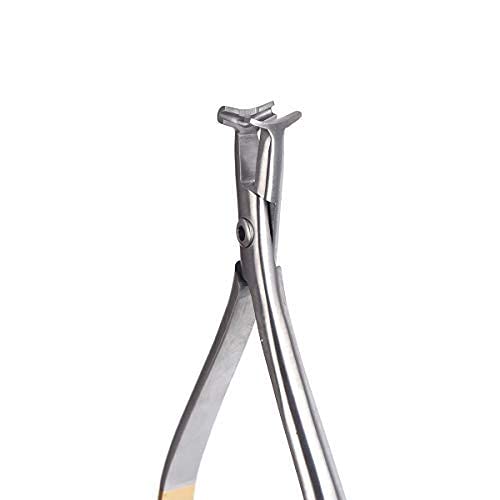 Dental Distal End Bending Plier Orthodontic NiTi Bender Forceps, Orthodontic Arch Wire Cinch Back Plier Hammerhead with Serrated for Dentist, Dental Students