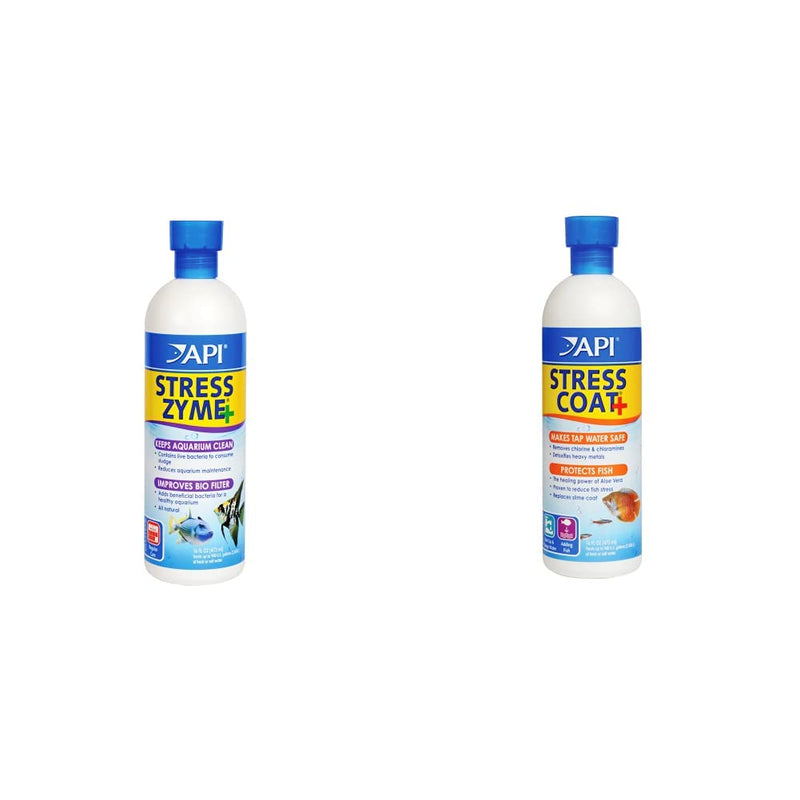 API Stress Zyme and Stress Coat Aquarium Cleaning and Water Conditioning Solutions