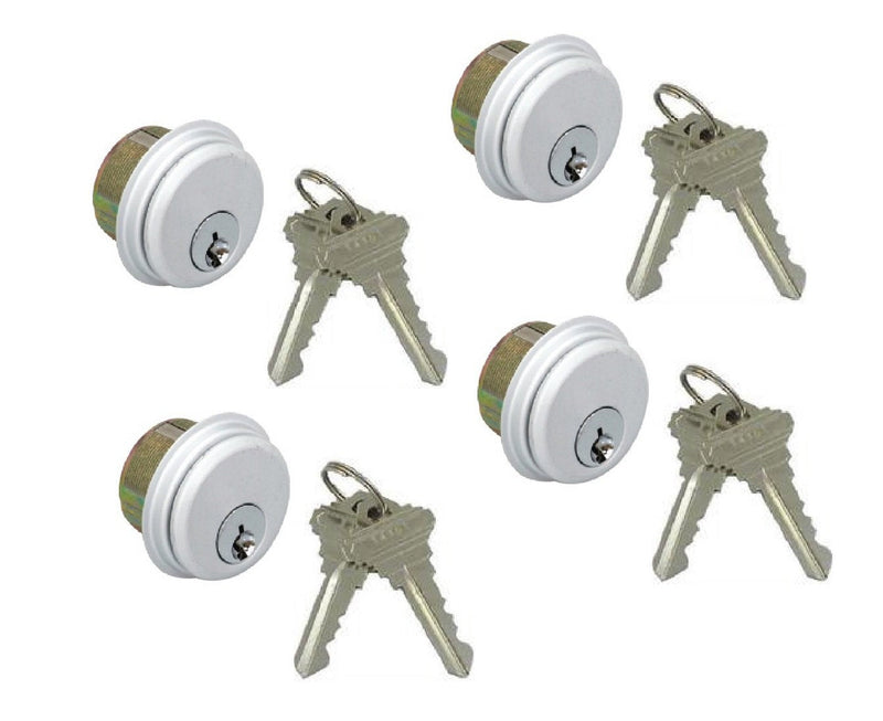 Pacific Doorware Storefront Door Mortise Lock Cylinder & Thumbturn MKC-MTC- PDW (Double Cylinder, Aluminum Silver, 4 Pack)