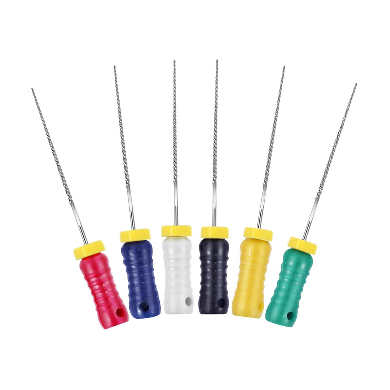Annhua K-Files Stainless Steel Tips Root Canal Files Dental Endodontics Instrument for Removing Root Canal Wall & Dredging Root Canal (15~40# 25MM) MIX-15~40#