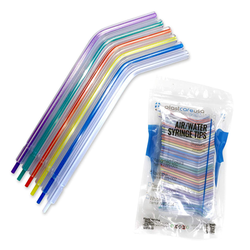 250 Rainbow Dental Air Water Syringe Tips, Disposable Spray Nozzles, 1 Bag - NewNest Australia