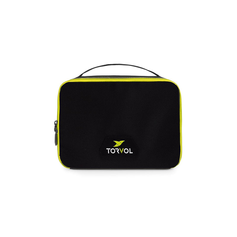 Torvol – LIPO SAFE BAG, Compact LiPo Battery Bag Fireproof, Stores up to 15 LiPo Batteries, Compatible Quad PITSTOP Backpacks, Battery Storage Organizer, 11 × 26 × 20 cm, Black & Green