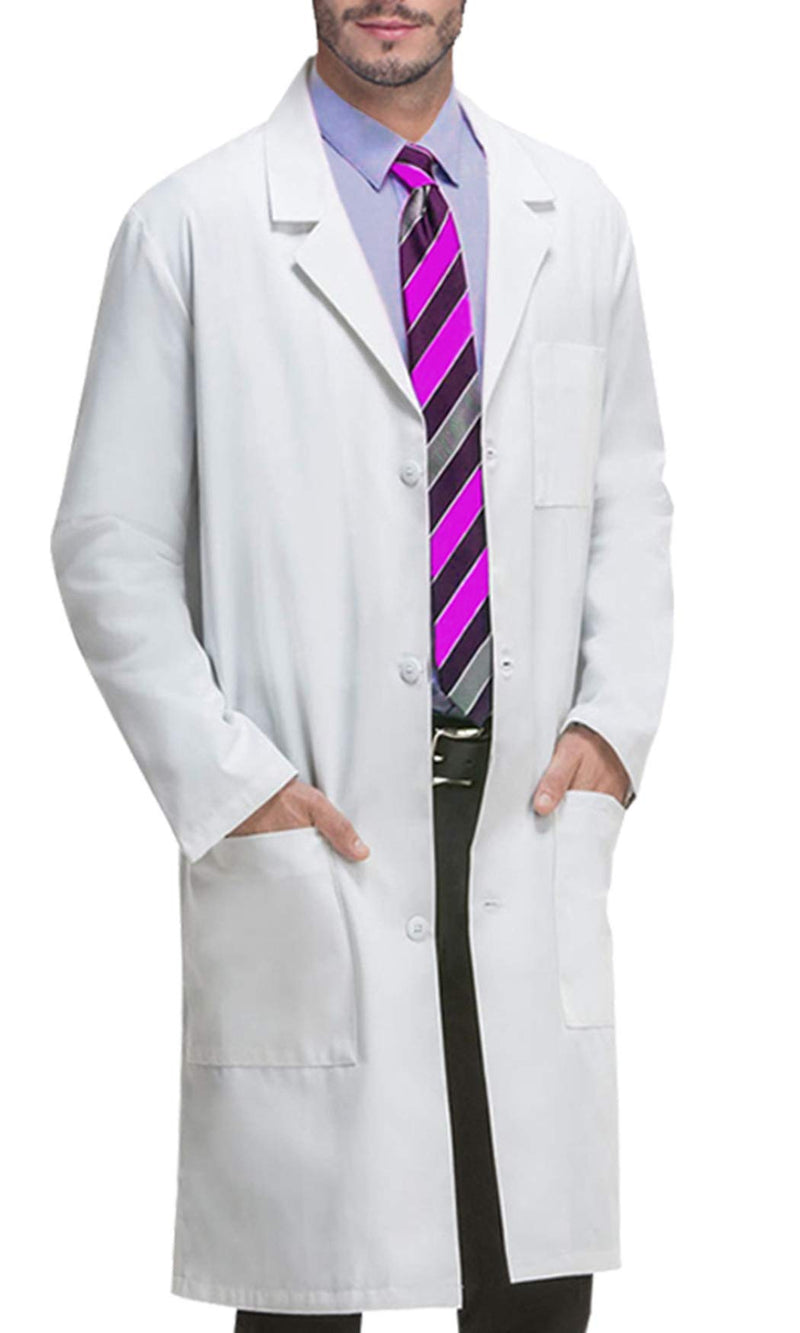 VOGRYE Professional Lab Coat for Men Women Long Sleeve, White, Unisex Medium - NewNest Australia