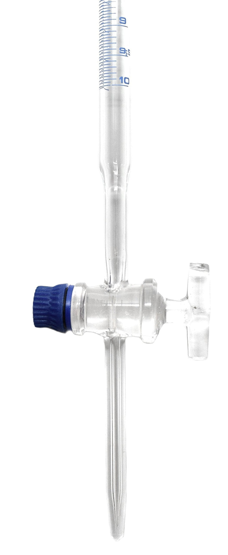 EISCO Burette, 50ml - Class B, DIN ISO 385, Borosilicate Glass with Glass Key Stopcock, 0.10ml Graduations