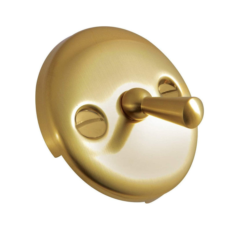 Kingston Brass DTL107 Round Overflow Plate with Trip Lever Drain, Brushed Brass,3-3/16 Inch Diameter