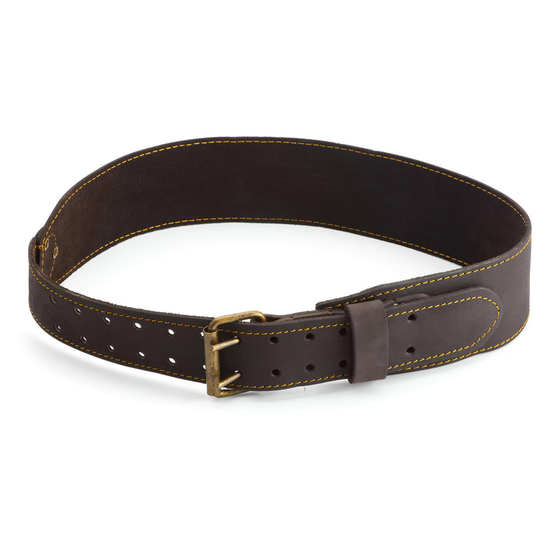OX Tools Small/Medium Leather Tool Belt 3" Wide Oil-Tanned Leather Belt for Tool Pouch - Adjustable Leather Tool Pouch Belt with Rivet Reinforcements - 29" to 40" Waist Tool Belts for Men OX-P263301