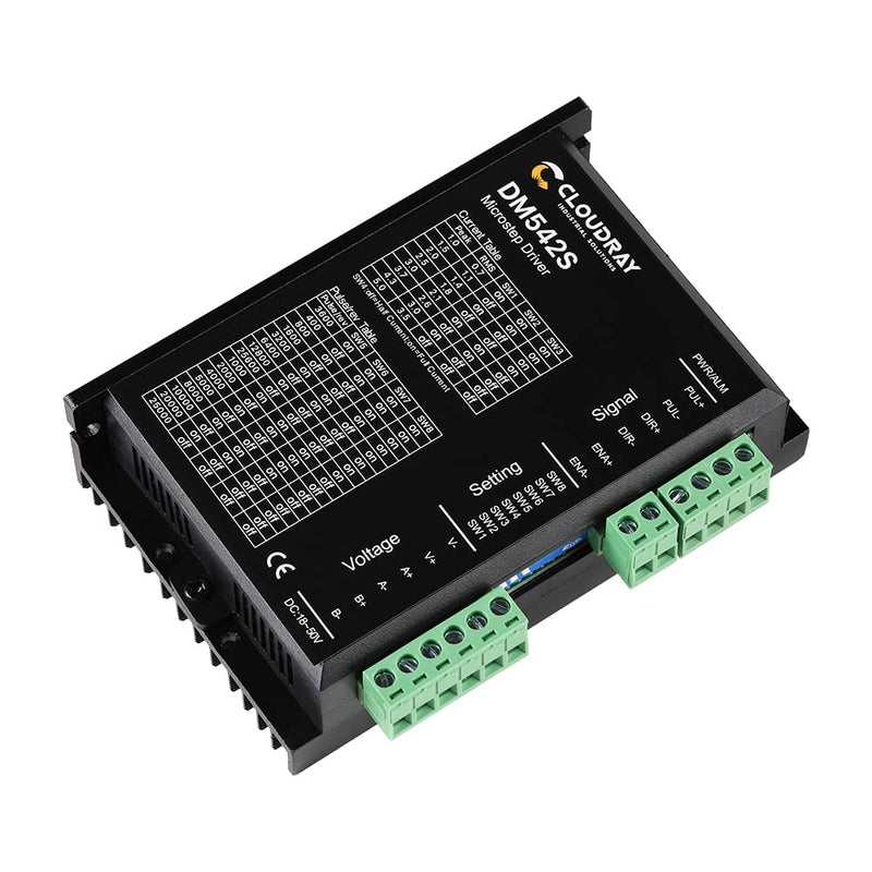 Cloudray 2-Phase Stepper Motor Driver DM542S 1.0-5.0A 24-48VDC 1/128 Micro-step Resolutions for CNC Nema 17, 23, 24 and 34 Stepper Motor For CNC Engraver