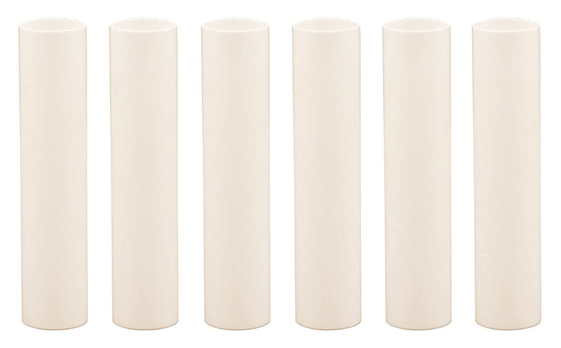 Creative Hobbies 4 Inch Tall Cream Plastic Candle Covers Sleeves Chandelier Socket Covers - Slip Over E12 Candelabra Base Sockets | Set of 6