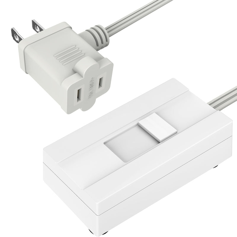 TOPGREENER Table-Top Plug in Dimmer for Table or Floor Lamps, Slide Control, Works with 360 Watt Incandescent/Halogen and 150 Watt Dimmable CFL/LED, Off at Lowest dim, 6ft Cord, TGTTDL300-W, White 1 Pack