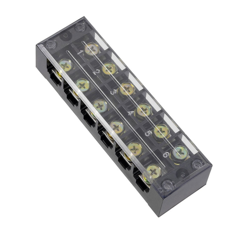 uxcell 6 Positions Dual Rows 600V 60A Wire Barrier Block Terminal Strip TBC-6006