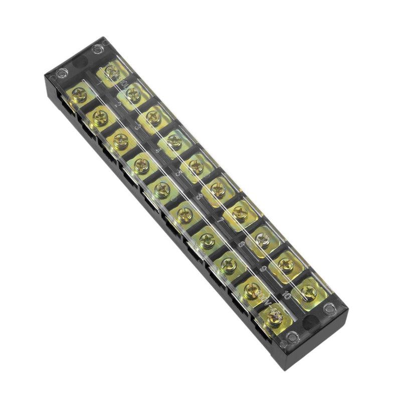 uxcell Dual Rows 10 Positions 600V 45A Cable Barrier Block Terminal Strip TB-4510L