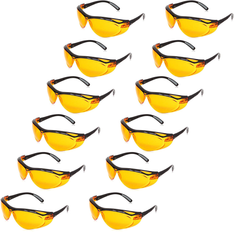 Amazon Basics Blue Light Blocking Safety Glasses, Anti-Fog, Orange Lens, Computer and Gaming Eyewear, Reduce Digital Eye Strain, Unisex, 12-Count