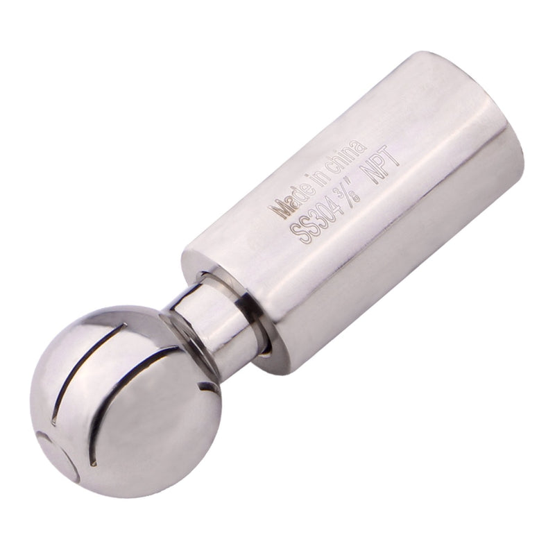 DERNORD Rotary Spray Ball NPT Female CIP Tank Cleaning Ball 360° Spray Pattern, Stainless Steel 304 (3/8" NPT Threaded) 3/8" NPT Threaded