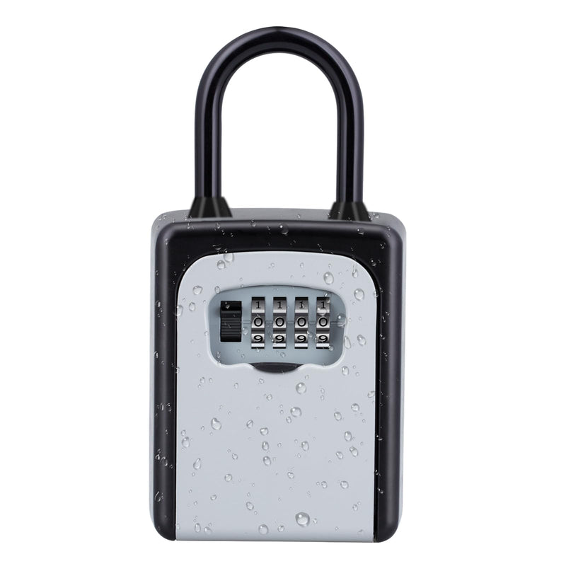 ZHEGE Key Lock Box, 4 Digit Combination Key Storage Lock Box with Resettable Code, Portable Key Safe Box for Door Knob, Realtors, Contractors (Gray) Black & Gray - NewNest Australia