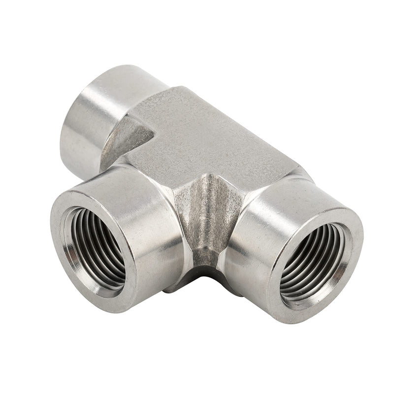 Yoebor 304 Stainless Steel Forged Tee 1/2" NPT Female x 1/2" NPT Female x 1/2" NPT Female T-fitting 3 Ways Connector Pipe Fitting 2000psi 1pc 1/2" Fnpt x 1/2" Fnpt x 1/2" Fnpt Pack of 1