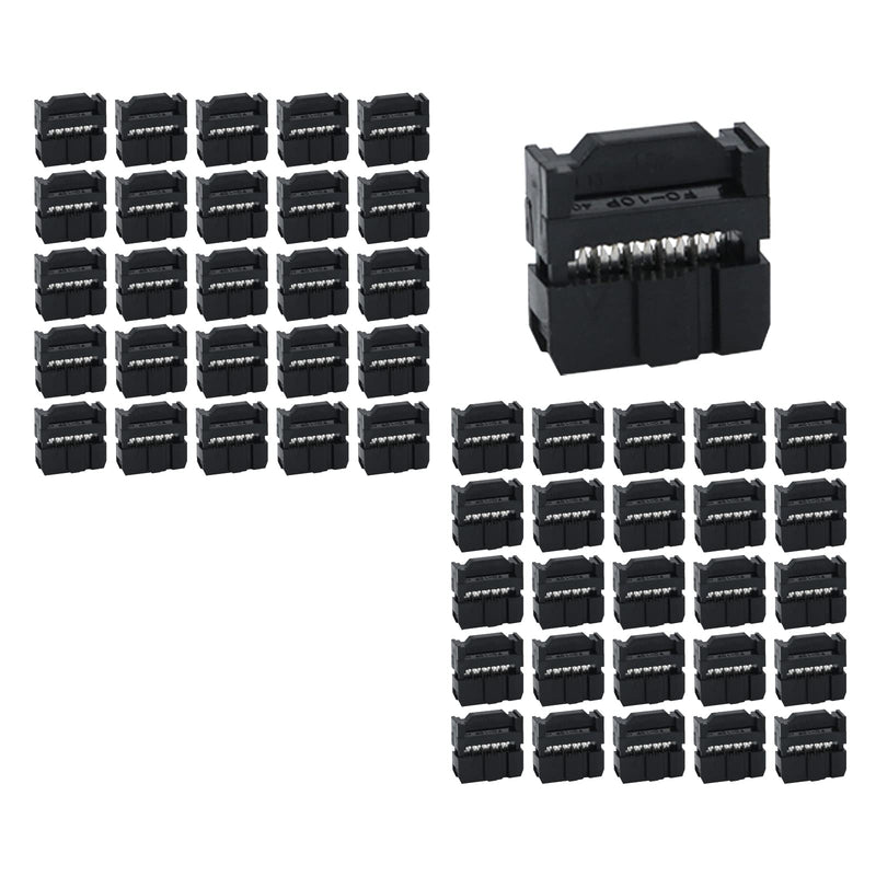 Antrader FC-10P IDC 2.54mm Pitch Connector Female Header JTAG ISP Socket 50-Pack