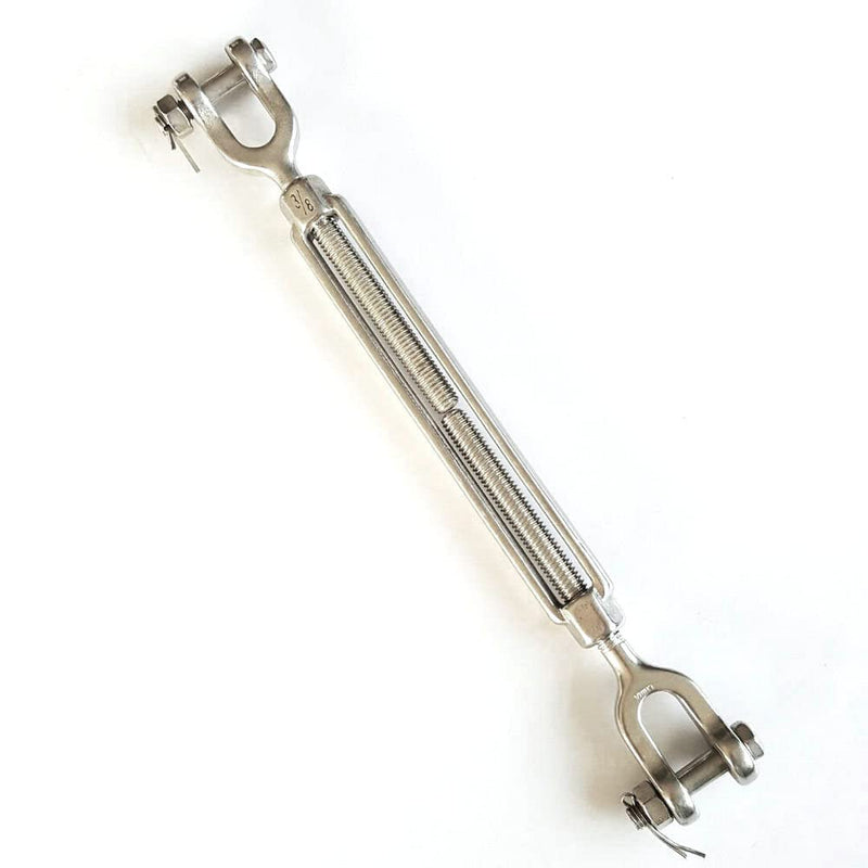 JY-Marine 316 Stainless Steel Turnbuckle Jaw & Jaw 3/8 Inch Heavy Duty Turnbuckle Marine Hardware
