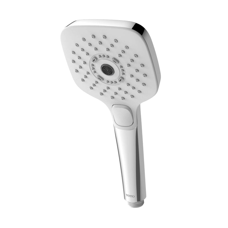 TOTO G Series 1.75 GPM Multifunction 4 inch Square Handshower with ACTIVE WAVE, COMFORT WAVE, and WARM SPA, Polished Chrome - TBW02015U4#CP Multi Spray