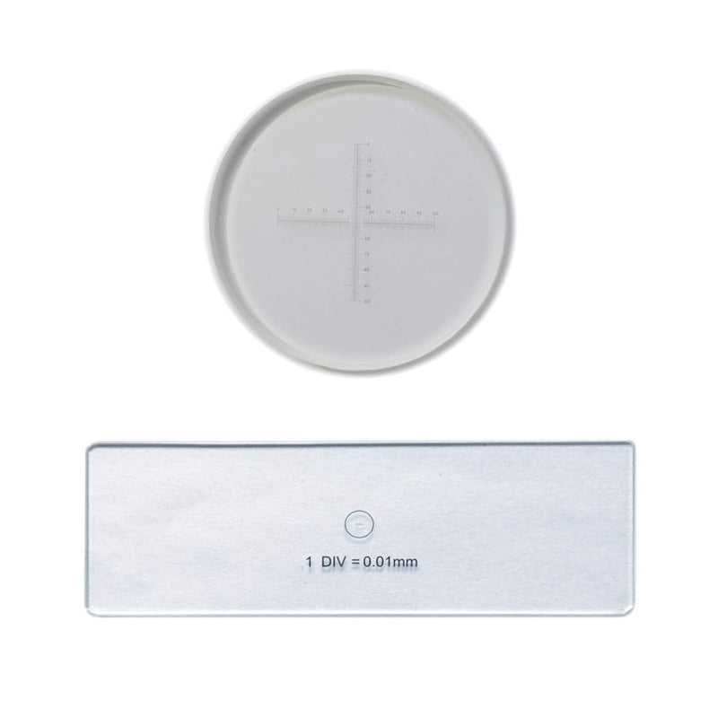 0.1mm High Precision Ocular Micrometer+0.01mm Stage Micrometer Microscope Micrometer