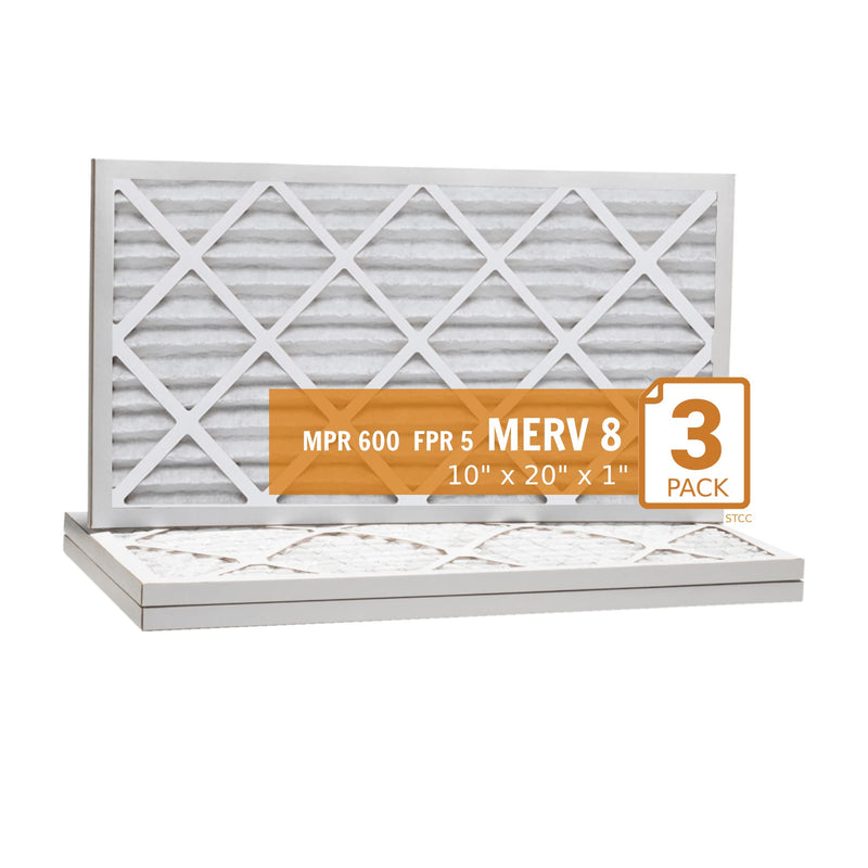 Lamons 10"x20"x1" Xtreme Plus Air Guard Pleat Furnace Filter MERV 8 (3 Pack)