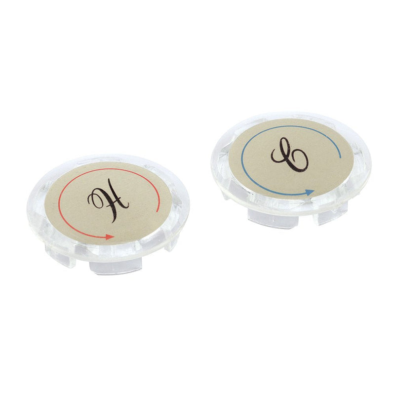 Prime-Line MP54300 Universal Index Buttons, 1-5/16 In. Diameter, Clear Acrylic with Gold (2 Pack)