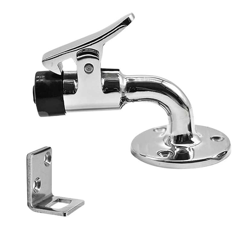 MARINE CITY 316 Grade Stainless Steel 90 Degree Door Stopper and Catch Set (Length: 3 Inches Base: 2 Inches) for Cabinet Doors – Hatches – Marines – Yachts (Pack of 1)