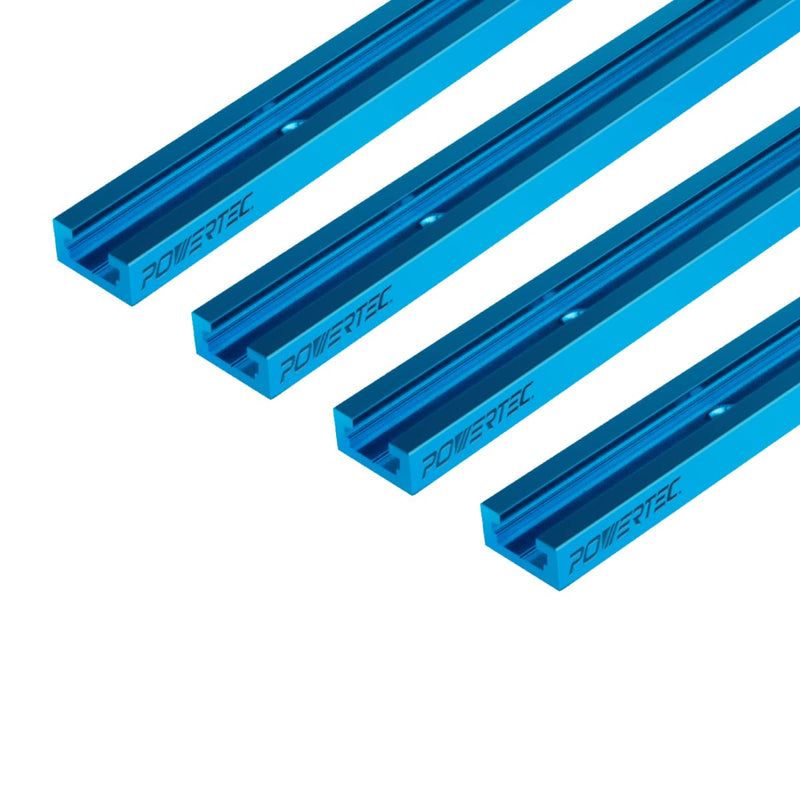 POWERTEC 71371 24 Inch Double-Cut Profile Universal T-Track with Predrilled Mounting Holes, 4 PK, T Track for Woodworking Jigs and Fixtures, Drill Press Table, Router Table, Workbench 24" T track (4PK) - NewNest Australia