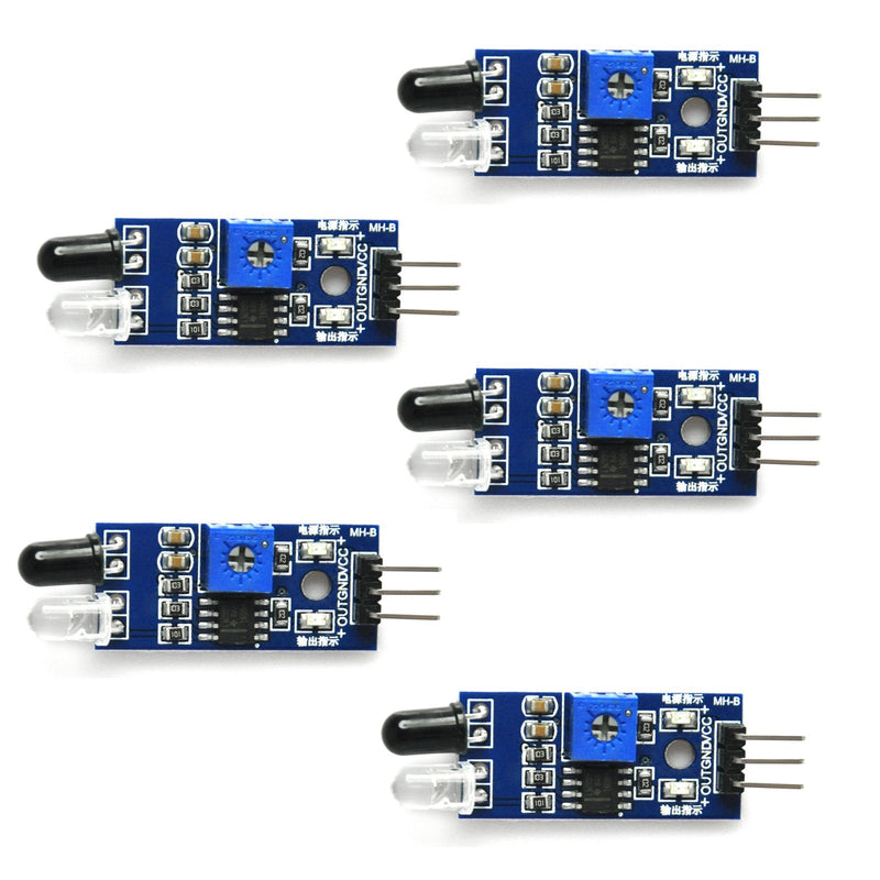 Gikfun Obstacle Avoidance IR Infrared Sensor Module Reflective Photoelectric Light Intensity DIY Kit for Arduino UNO (Pack of 5pcs) EK1254x5