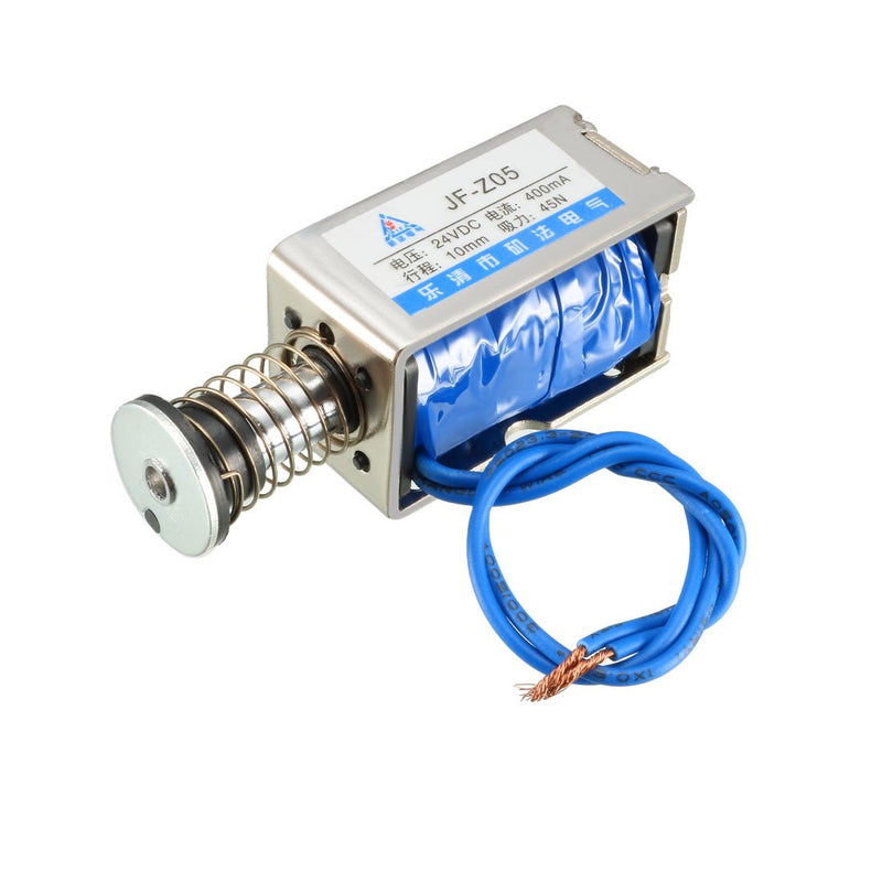 uxcell DC 24V 45N 10mm Stroke Pull Push Type Open Frame Solenoid Electromagnet Linear Motion JF-Z05