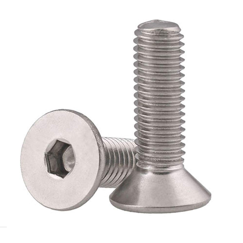 1/4-20 x 1" Flat Head Socket Cap Screws, Allen Socket Drive, Stainless Steel 18-8 (304), Full Thread, Bright Finish, 25 PCS 1/4-20 x 1"