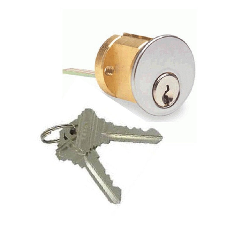 Pacific Doorware Keyed Alike Mortise Lock Cylinder fits Detex EAX500 EA500 EAX2500 EAX2545 EAX300 (Cylinder w. Rim, Alumium Silver, 1 Pack) Cylinder w. Rim Aluminum Silver