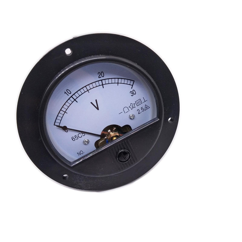 DC 0-30V Round Analog Volt Pointer Needle Panel Meter Voltmeter