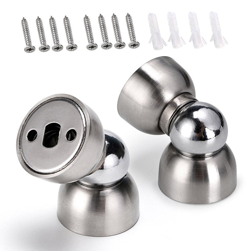 Sumnacon Powerful Magnetic Doorstop - 2 Pcs Stainless Steel Mini Door Stopper, Heavy Duty Magnetism Door Holder for Bedroom Bathroom Kitchen Home Office Silver