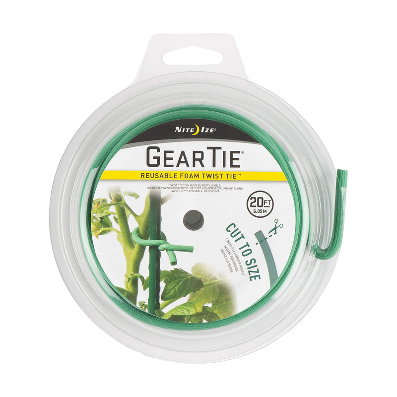 Nite Ize Gear Tie Garden Foam Tie, The Original Reusable Foam Twist Tie, Cut to Size, 20 Foot Spool