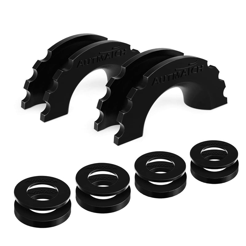 AUTMATCH D Ring Shackle Isolators Washers Kit - 2 Rubber Shackle Isolators with 8 Washers, Fits 3/4 Shackles Protect and Prevents Rattling, Shackle Cover Black 3/4 Shackle Isolator & Washer