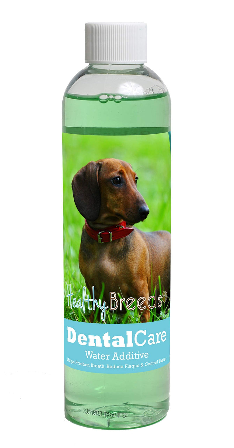 Healthy Breeds Dog Dental Care Water Additive for Dachshund, Brown - OVER 200 BREEDS - Helps Freshen Breath Reduce Plaque & Control Tartar - Mint Flavor - 8 oz - PawsPlanet Australia