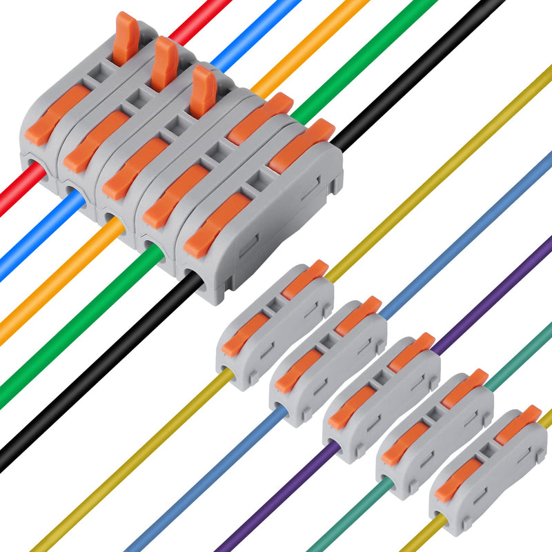 90 pcs XHF Conductor Compact Connectors Lever Connectors Nuts, Electrical Connectors Wire Terminals for Any Circuit Inline Splices 28-12 AWG (SPL-1) 90 PCS