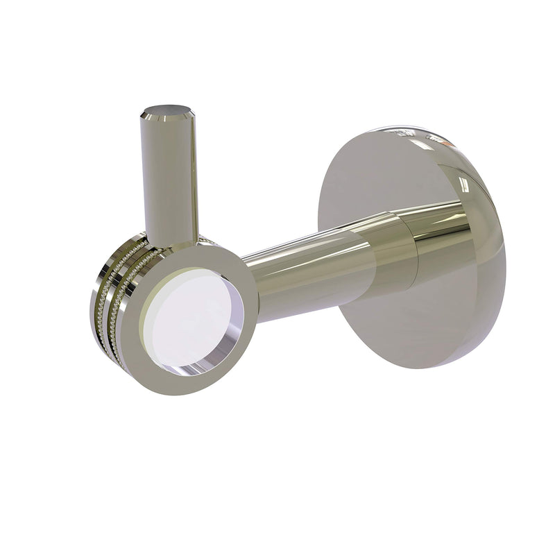 Allied Brass CV-20D-PNI Clearview Collection Robe Hook with Dotted Accents, Polished Nickel